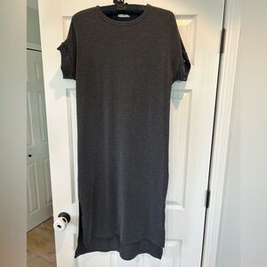 Pink blush maternity Midi Dress Casual Crew Neck